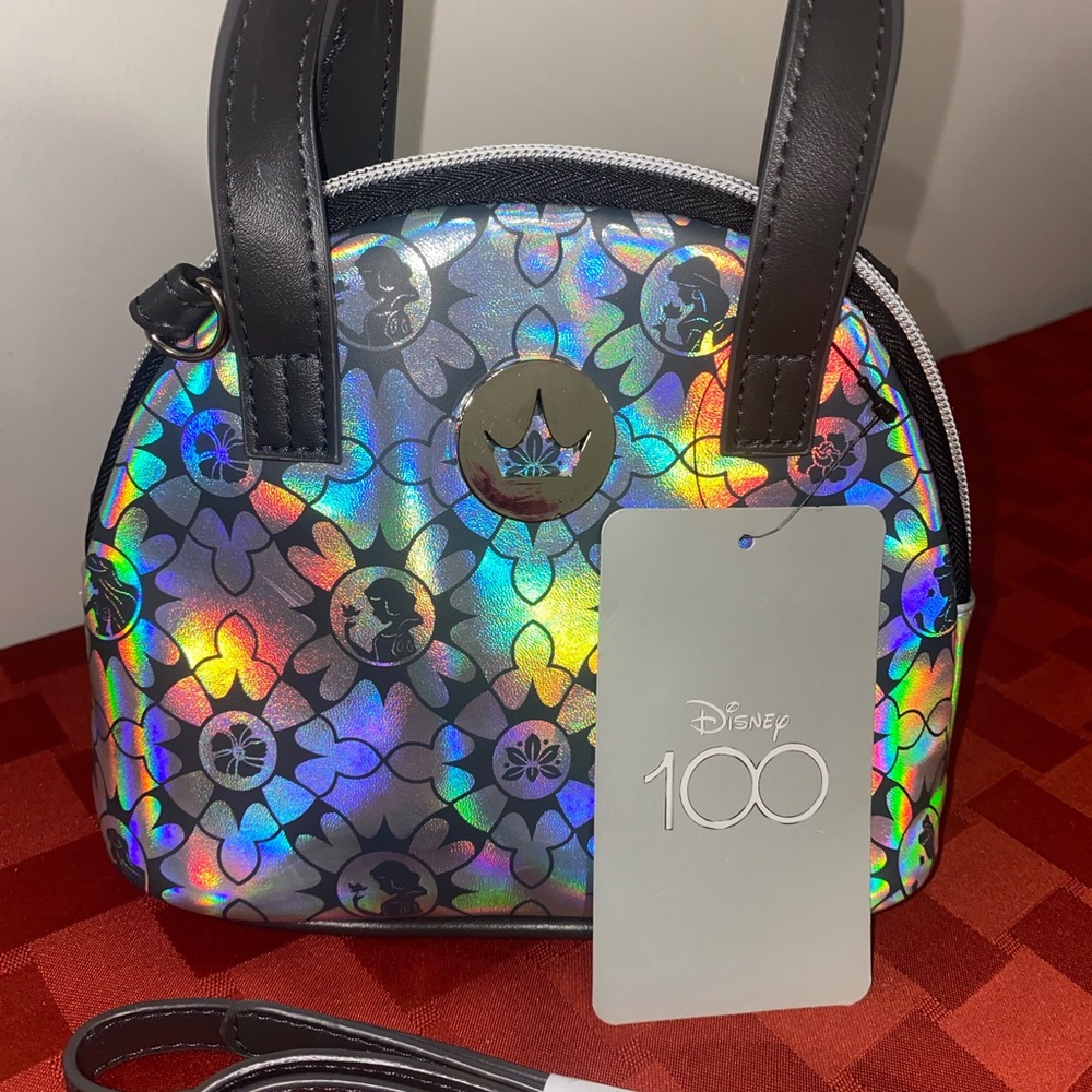 NEW Disney Silver and Black Mini Bag with Butterfly Design